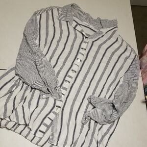 Striped Button-Up Shirt